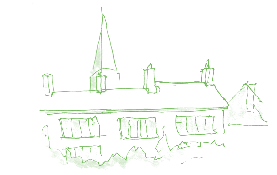 Illustration of some Mossley rooftops