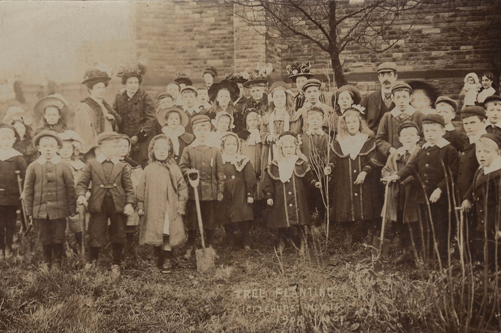 All Saint's Pupils planting trees in 1908